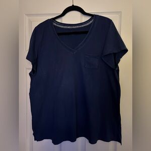 Carole Hochman - 2XL - Blue Short Sleeve Lounge Top/Shirt